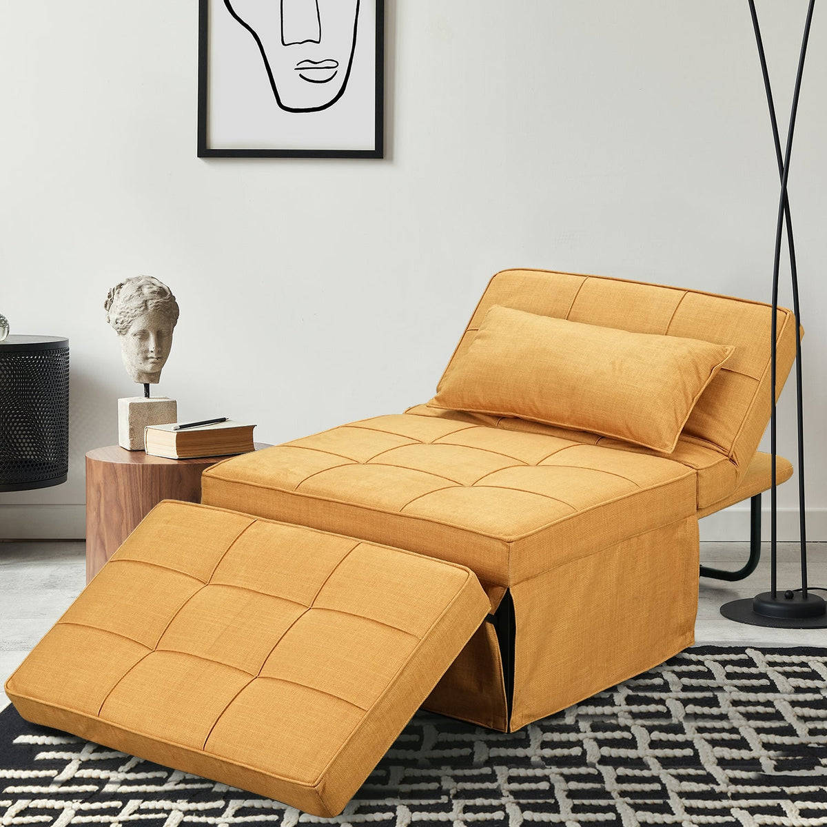 Ainfox 71inch Convertible Sofa Bed Navy Blue,4-in-1 Folding Sofa
