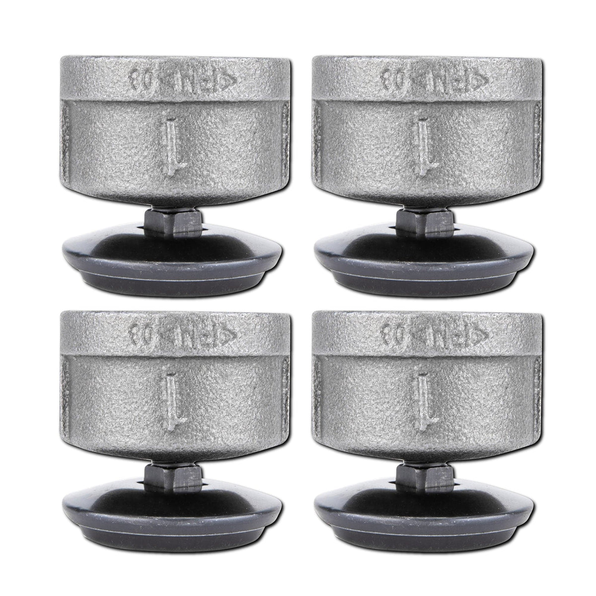 Furniture Leg Levelers for 1” Pipe Legs (4 Pack)