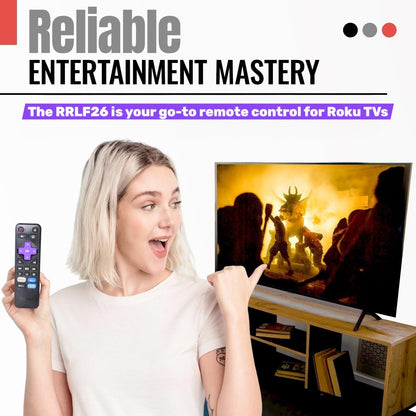 Anderic RRLF26 (No Programming Needed) Replacement Remote Control for most Roku TVs such as ONN, Hisense, Philips, TCL, Hiro