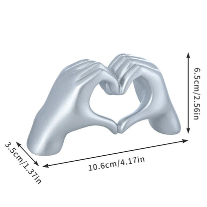 Gold Decoration, Heart Hand Statue Living Room Bedroom Decoration, Love Finger Modern Hand Gesture Sculpture Home Shelf Desktop
