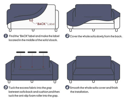 High Quality Velvet Plush Sofa Cover for Living Room Sectional Couch Cover Elastic Case Sofa Slipcover Stretch 1/2/3/4 Seater Velvet Sofa Couch Furniture Protector Soft Anti-Slip High Stretch