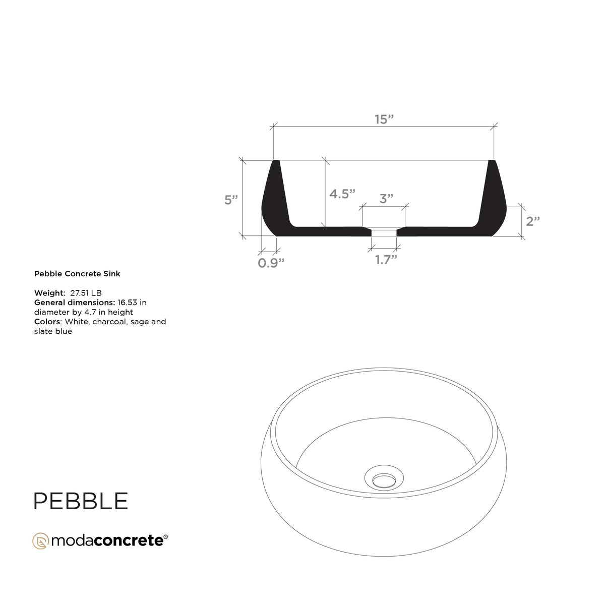 Pebble Concrete Sink